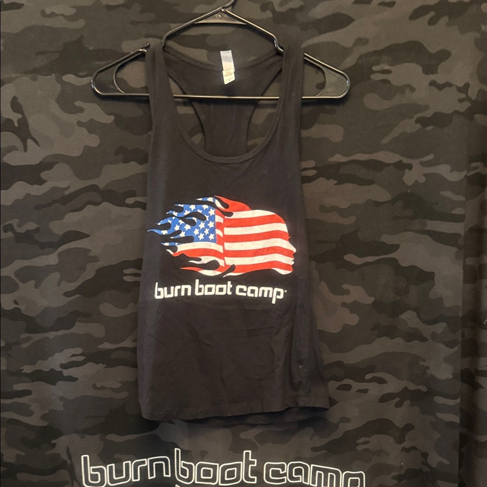 Burn Boot Camp Women's Black Flag Racerback Tank